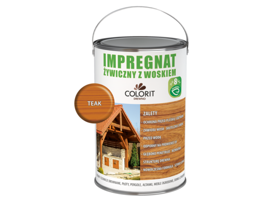 Impregnat żywiczny z woskiem Teak 5 l Colorit Drewno