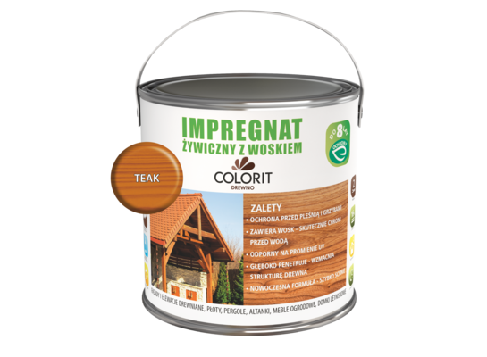 Impregnat żywiczny z woskiem Teak 2,5 l Colorit Drewno