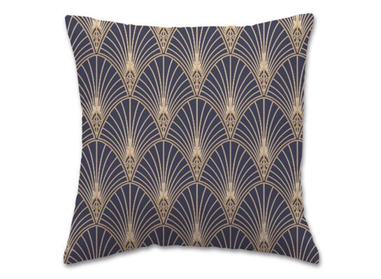 Poduszka Dara 40 x 40 cm niebiesko-złota