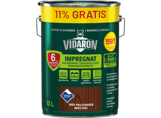 Impregnat Powłokotwórczy Ochronno-Dekoracyjny Palisander Indyjski V09 10 l VIDARON
