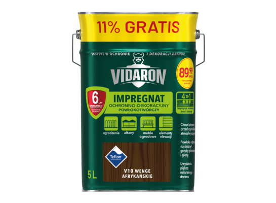 Impregnat Powłokotwórczy Ochronno-Dekoracyjny Wenge Afrykańskie V10 5 l VIDARON