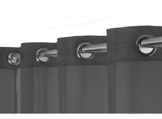 Firana Livia 140 x 260 cm 8 kółek czarna