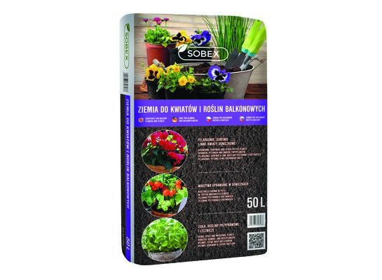 Ziemia do kwiatów i roślin balkonowych 50 l SOBEX