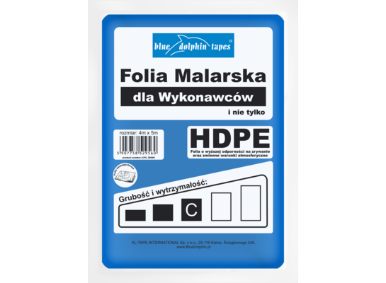Folia malarska dla wykonawców C* 4 m x 5 m Blue Dolphin