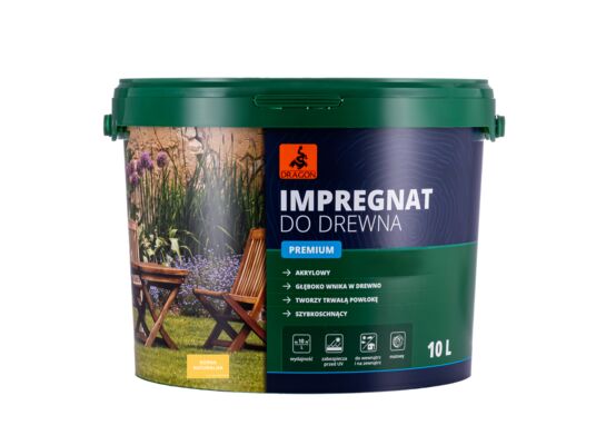 Impregnat akrylowy do drewna PREMIUM 10 l sosna naturalna Dragon