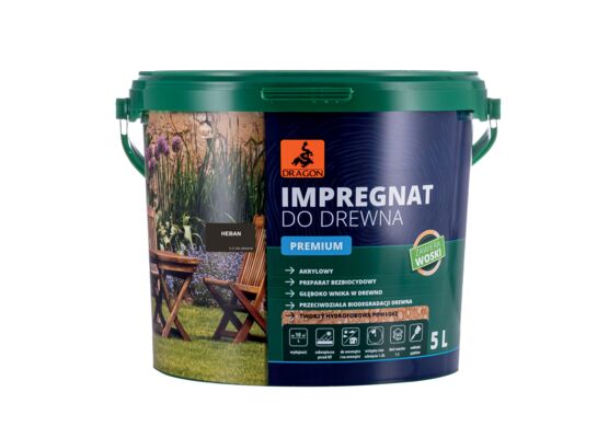 Impregnat akrylowy do drewna PREMIUM 5 l heban Dragon