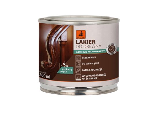 Lakier akrylowo-poliuretanowy do drewna 0,2 l Dragon