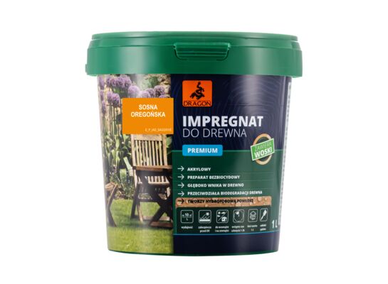 Impregnat akrylowy do drewna PREMIUM 1 l sosna oregońska ragon