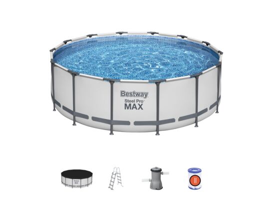 Basen stelażowy Ø427 x 122 cm z pompą, drabinką i pokrywą Bestway