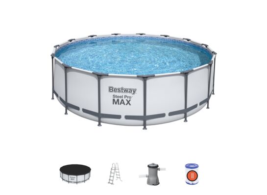 Basen stelażowy Ø457 x 122 cm z pompą, drabinką i pokrywą Bestway