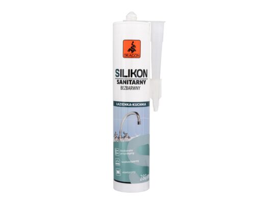 Silikon sanitarny 280 ml bezbarwny kartusz Dragon