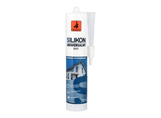Silikon uniwersalny 280 ml biały Dragon