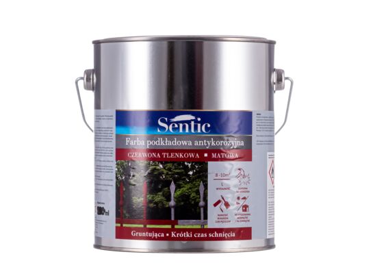 Farba podkładowa antykorozyjna 3 l czerwony tlenkowy matowy Sentic