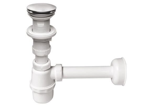 Syfon umywalkowy butelkowy klik-klak bez przelewu