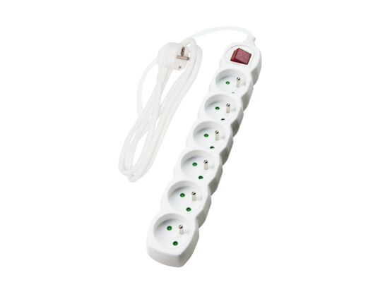 Przedłużacz 6-gniazd z uziemieniem i wyłącznikiem PP70 1,5 m biały DPM