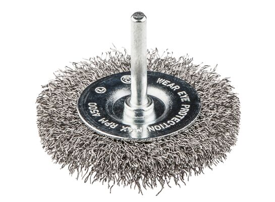 Szczotka druciana tarczowa z trzpieniem 50 mm, INOX GRAPHITE