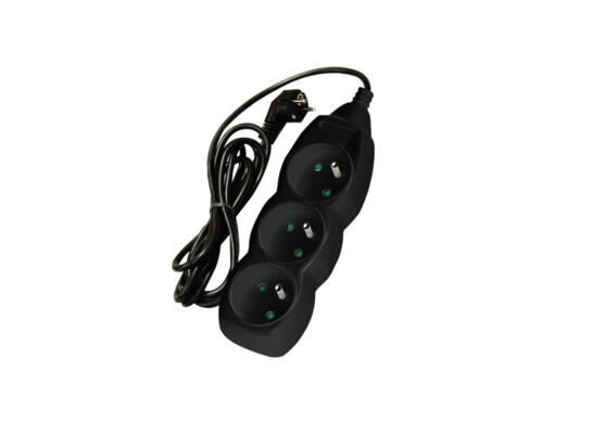 Przedłużacz 3-gniazda z uziemieniem PP09 3 m czarny DPM