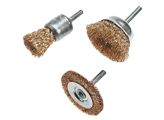 Szczotki druciane tarczowe, 3 sztuki VERTO