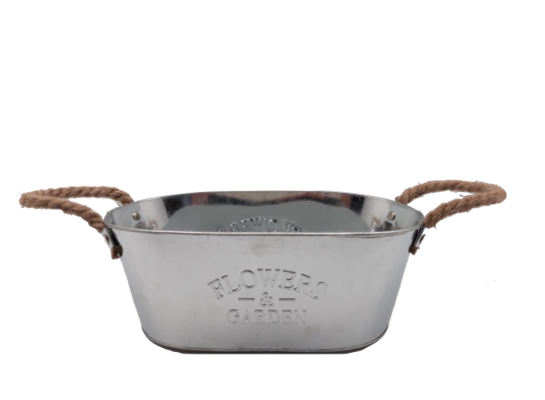 Osłonka flower garden owalna metalowa 10 x 23,7 cm