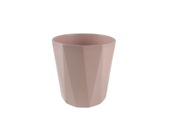 Osłonka ceramiczna flores różowa 15,3 x 13 cm