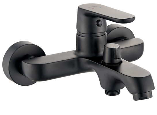 Bateria wannowa DIMA ścienna bez zestawu natryskowego czarna