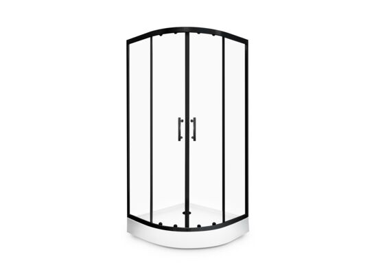 Kabina prysznicowa Korfu Black półokrągła 80 x 80 cm