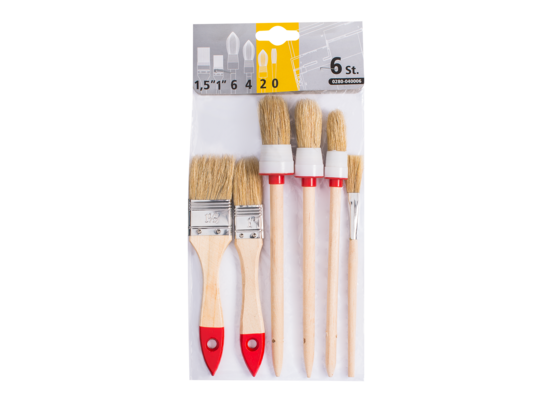 Zestaw pędzli 6 sztuk 1" 1,5" #2 #4 #6 #0