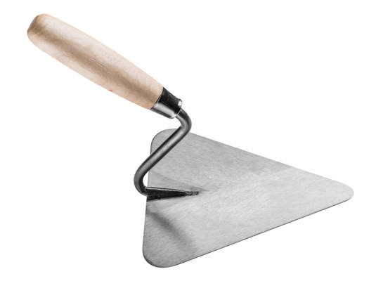 Kielnia murarska trójkątna 20 cm stalowa rączka drewniana