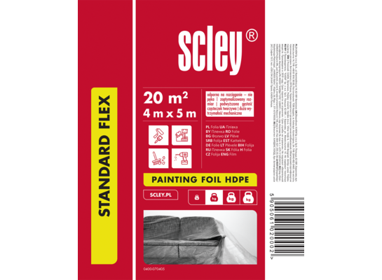 Folia 4 x 5 m HDPE Standard Flex 0,007 mm