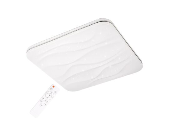 Plafon LED DESERT 43 cm kwadrat sterowany pilotem Polux