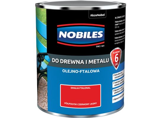 Emalia ftalowa Ftalonal Czerwony Jasny półpołysk 0,7 l NOBILES