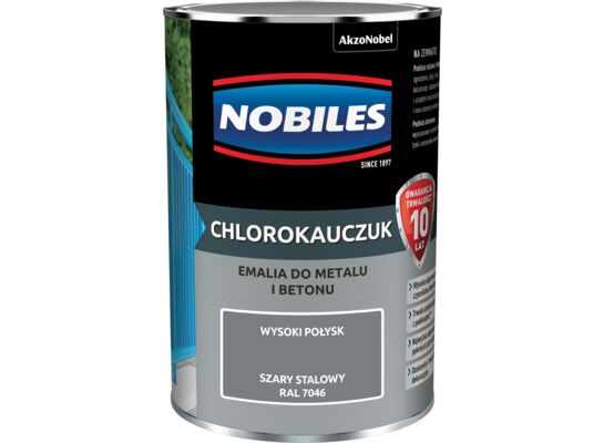 Emalia chlorokauczukowa Szary Stalowy 0,9 l NOBILES