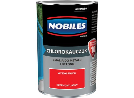 Emalia chlorokauczukowa Czerwony Jasny 0,9 l NOBILES