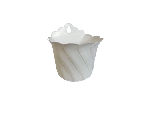 Doniczka przyścienna wisząca Tulipan 24 cm biała