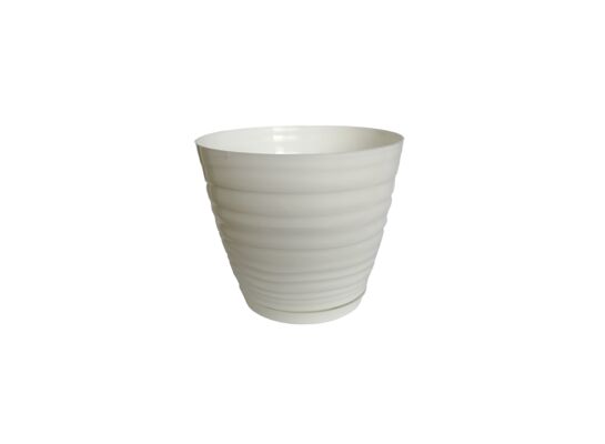 Doniczka Fala z podstawkiem 15 cm biała