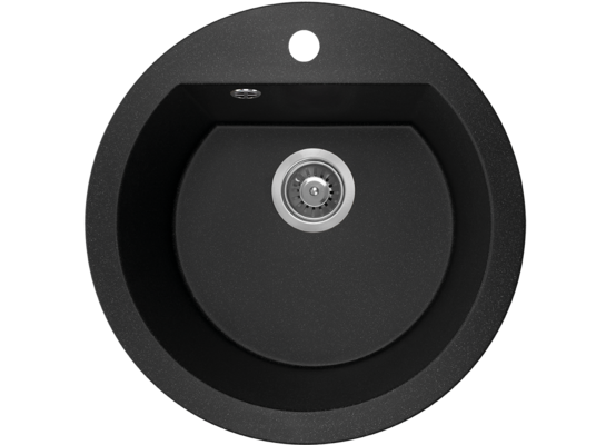 Zlewozmywak granitowy DAFNE 1 komora C-51 cm z syfonem czarny