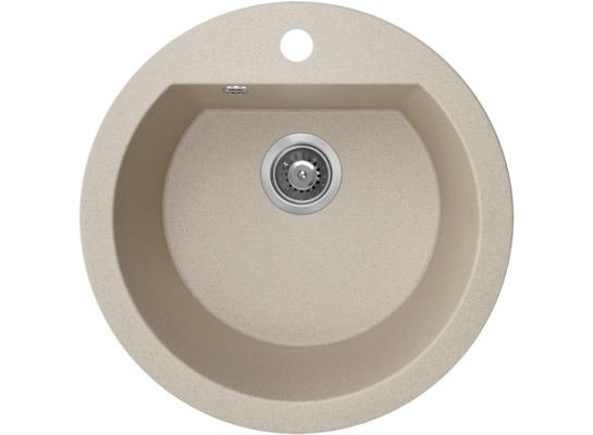 Zlewozmywak granitowy DAFNE 1 komora C-51 cm z syfonem beż