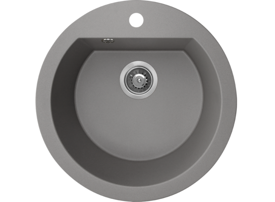 Zlewozmywak granitowy DAFNE 1 komora C-51 cm z syfonem szary
