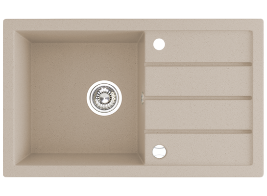 Zlewozmywak granitowy TRZYNASTKA 1 komora z ociekaczem 48 x 79 cm z syfonem