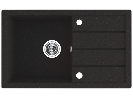 Zlewozmywak granitowy TRZYNASTKA 1 komora z ociekaczem 48 x 79 cm z syfonem