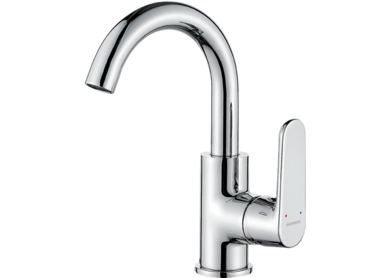 Bateria umywalkowa DIMA stojąca z ruchomą wylewką U chrom