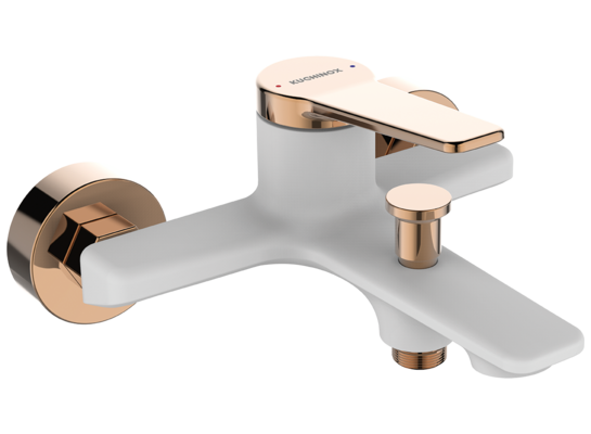 Bateria wannowa ALANIS ścienna bez zestawu natryskowego biało-złota