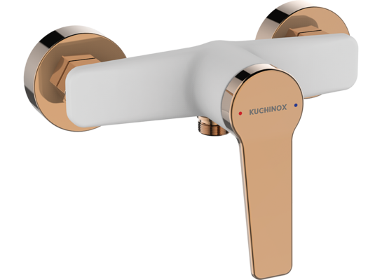 Bateria natryskowa ALANIS ścienna bez zestawu natryskowego biało-złota