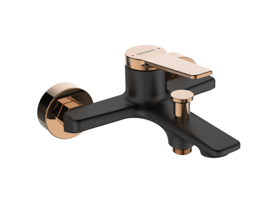 Bateria wannowa ALANIS ścienna bez zestawu natryskowego czarno-złota