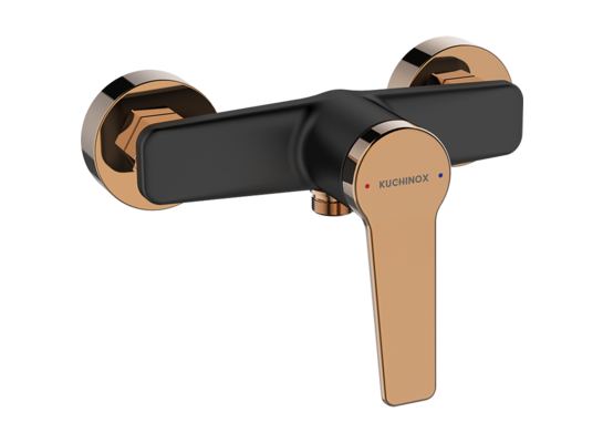 Bateria natryskowa ALANIS ścienna bez zestawu natryskowego czarno-złota