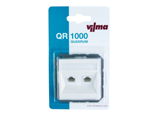 Gniazdo komputerowe podwójne QUADRUM QR1018W białe VILMA