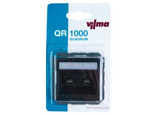 Gniazdo komputerowe podwójne QUADRUM QR1018B czarne VILMA