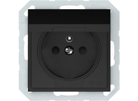 Gniazdo pojedyncze IP44 QUADRUM QR1013B czarne VILMA