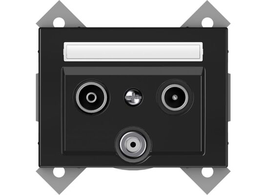 Gniazdo RTV-SAT XP500 TVL03-02STEEL czarne VILMA