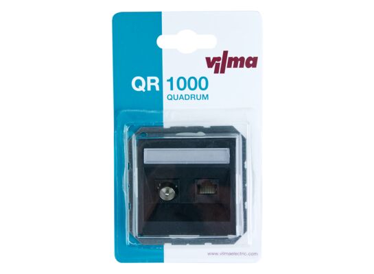 Gniazdo antenowo-komputerowe QUADRUM QR1035B czarne VILMA